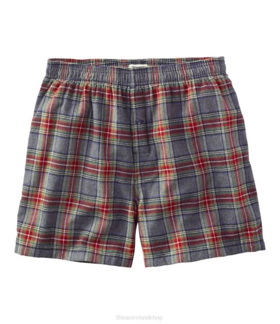 LLBean Scotch Plaid Flannel Boxers Men J46J6975 Clothing Grey Stewart