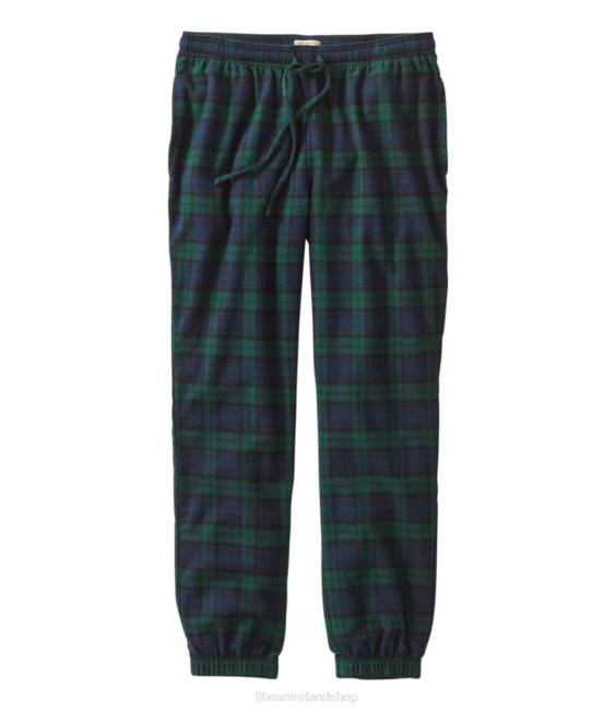 LLBean Scotch Plaid Flannel Jogger Pants Men J46J4924 Clothing Black Watch Tartan