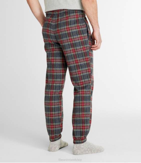 LLBean Scotch Plaid Flannel Jogger Pants Men J46J4924 Clothing Black Watch Tartan