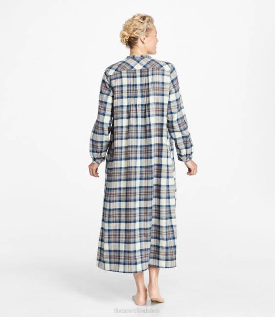 LLBean Scotch Plaid Flannel Nightgown Women J46J3336 Clothing Black Watch