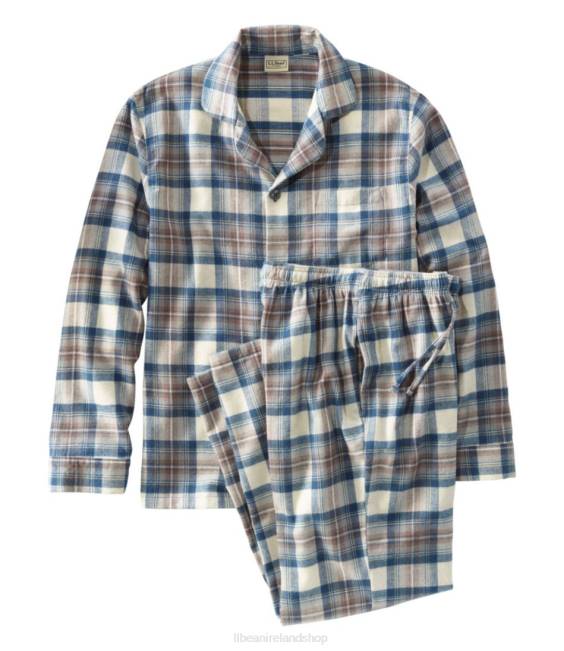 LLBean Scotch Plaid Flannel Pajamas Men J46J329 Clothing Indigo Tartan