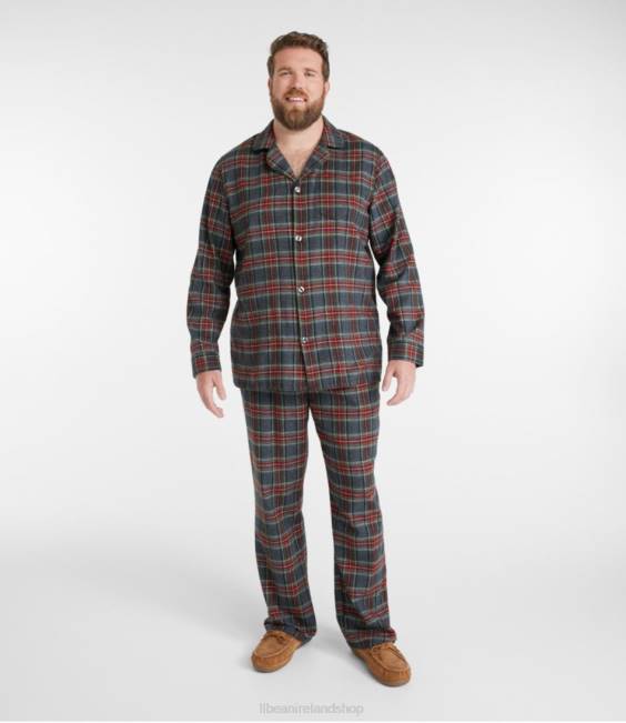 LLBean Scotch Plaid Flannel Pajamas Men J46J7195 Clothing Dress Stewart