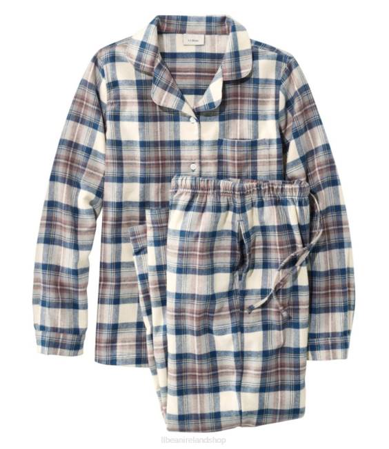 LLBean Scotch Plaid Flannel Pajamas Women J46J415 Clothing Indigo Tartan