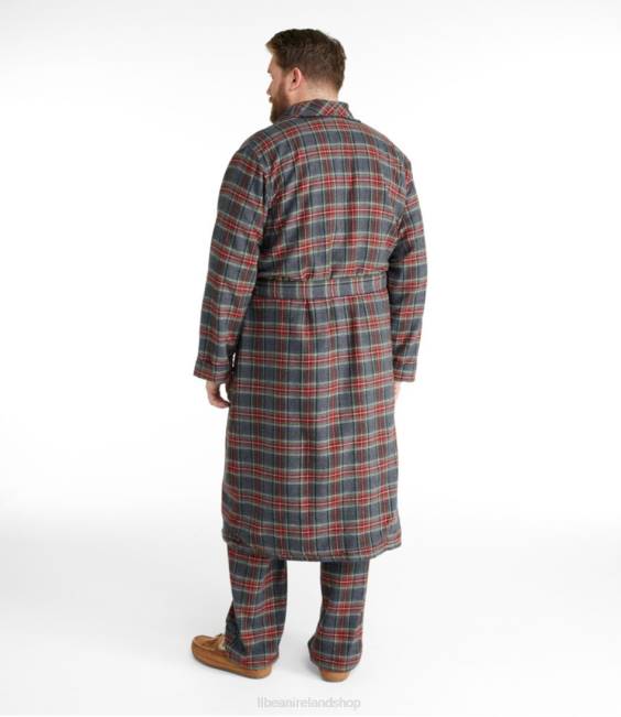 LLBean Scotch Plaid Flannel Robe Men J46J708 Clothing Indigo Tartan
