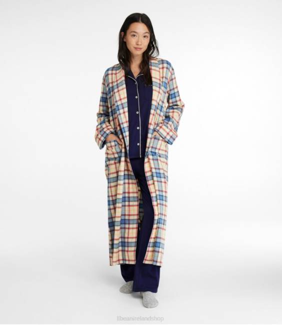 LLBean Scotch Plaid Flannel Robe Women J46J3341 Clothing Black Watch