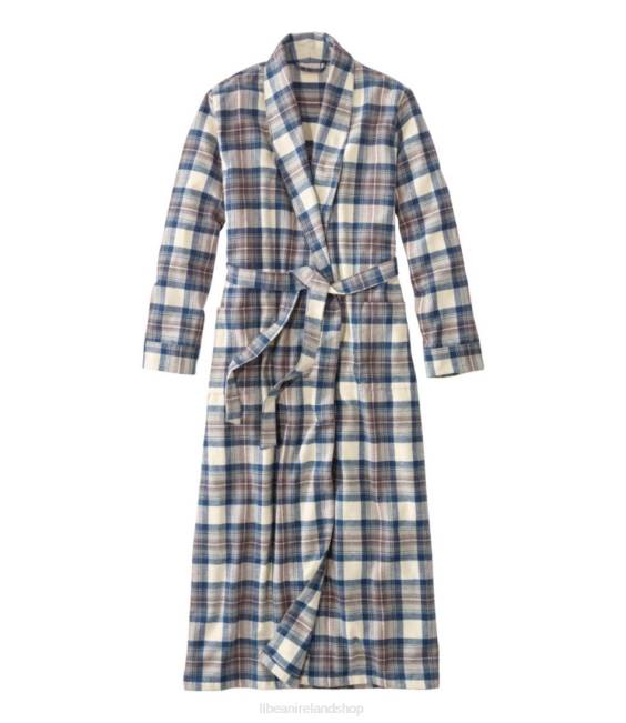 LLBean Scotch Plaid Flannel Robe Women J46J467 Clothing Indigo Tartan