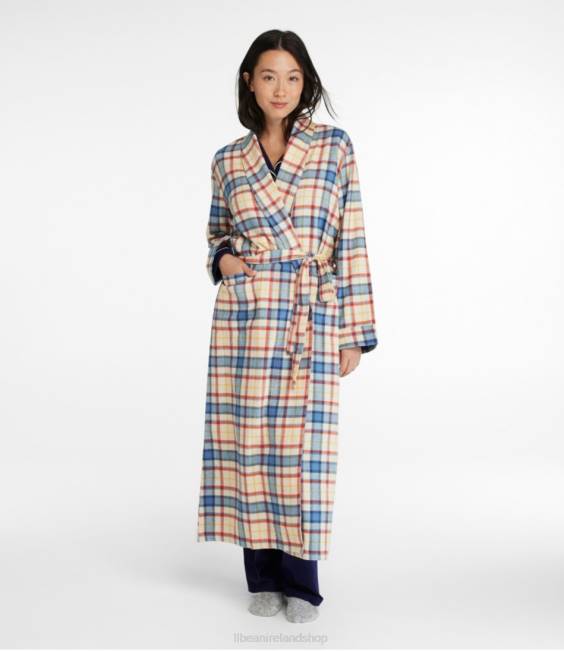 LLBean Scotch Plaid Flannel Robe Women J46J5916 Clothing Dress Gordon