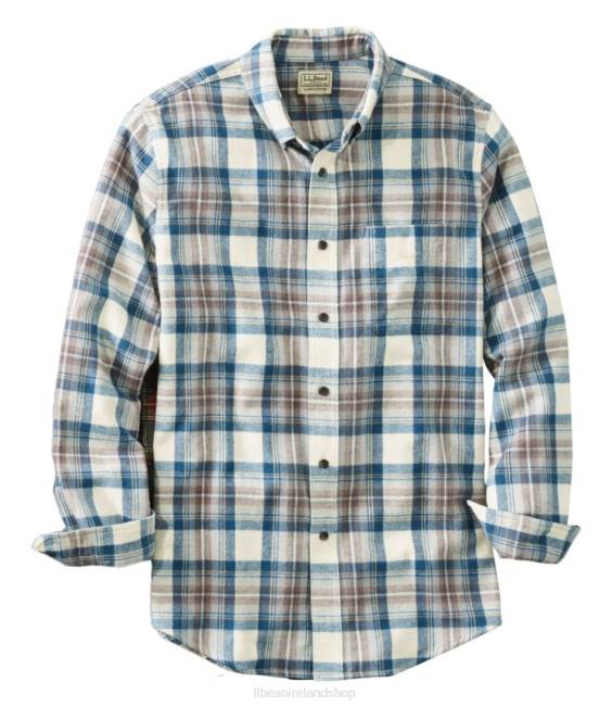 LLBean Scotch Plaid Flannel Shirt Men J46J400 Clothing Indigo Tartan