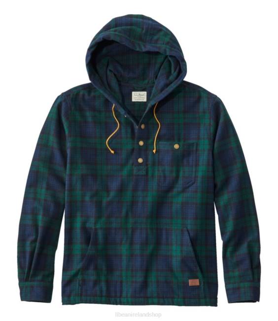 LLBean Scotch Plaid Flannel Shirt Men J46J6649 Clothing Black Watch