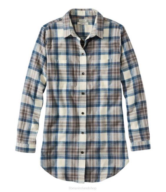 LLBean Scotch Plaid Flannel Shirt Women J46J2997 Clothing Indigo Tartan