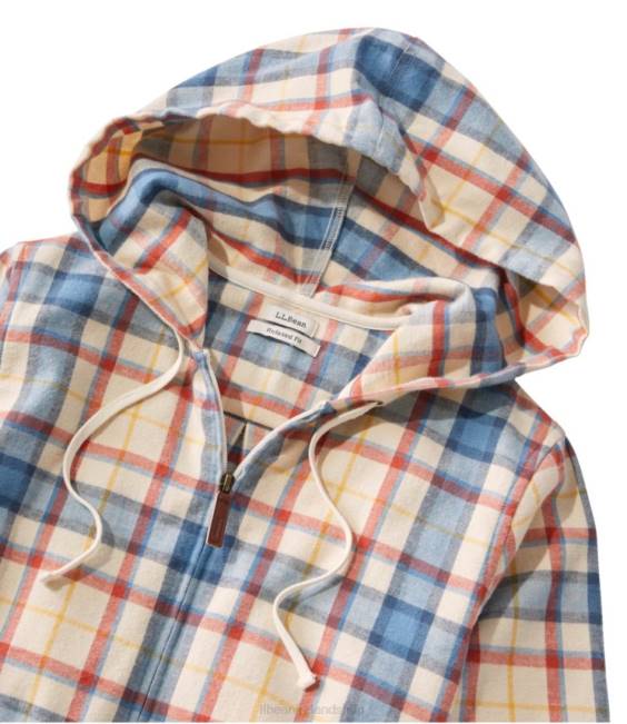 LLBean Scotch Plaid Flannel Shirt Women J46J6881 Clothing Gray Stewart Tartan