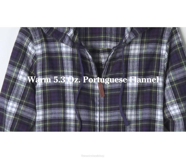 LLBean Scotch Plaid Flannel Shirt Women J46J6881 Clothing Gray Stewart Tartan