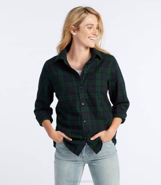 LLBean Scotch Plaid Flannel Shirt Women J46J90 Clothing Ancient Culloden