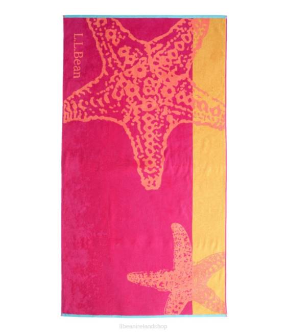 LLBean Seaside Beach Towel Starfish Unisex J46J1305 Bath Coral Taffy