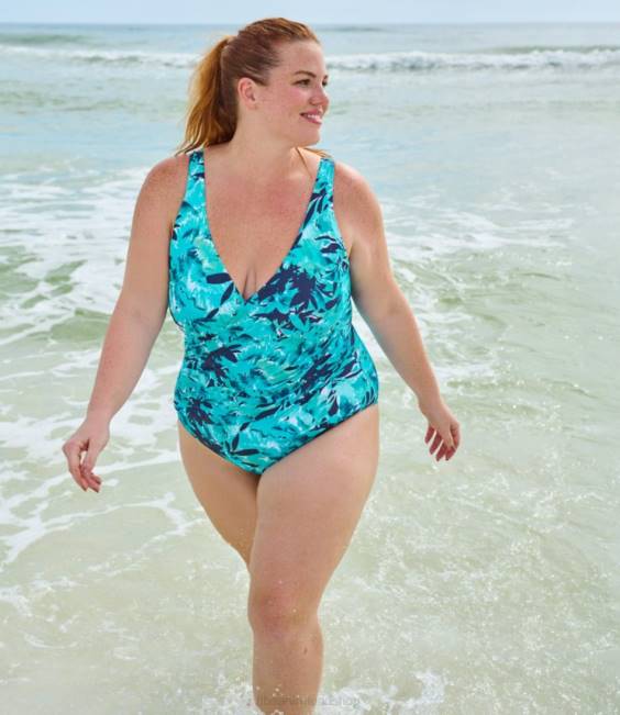 LLBean Shaping Swimwear Women J46J273 Clothing Arctic Blue Ikat