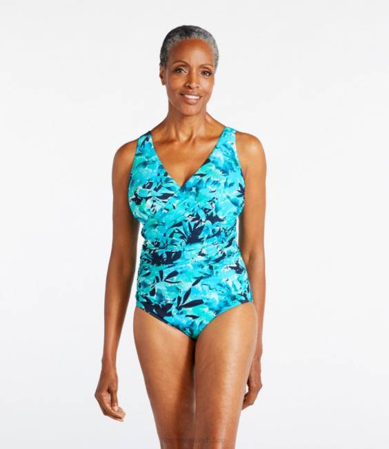 LLBean Shaping Swimwear Women J46J5807 Clothing Darkest Navy Flowers
