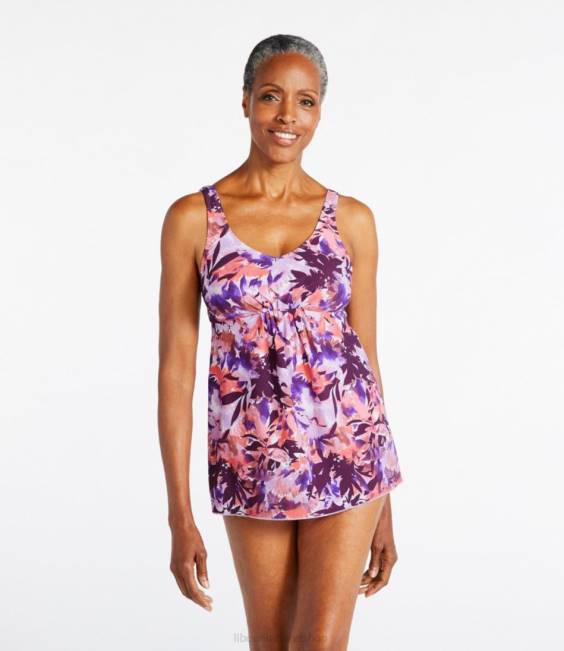 LLBean Shaping Swimwear Women J46J6510 Clothing Royal Plum Flowers