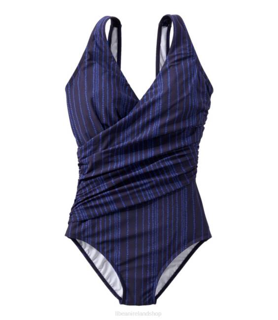 LLBean Shaping Swimwear Women J46J6517 Clothing Darkest Navy Leaves