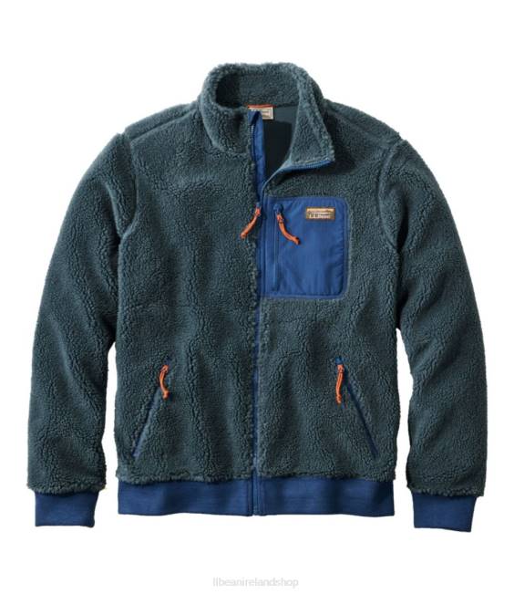 LLBean Sherpa Fleece Jacket Men J46J3403 Outerwear Storm Blue/Collegiate Blue