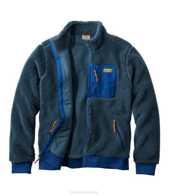LLBean Sherpa Fleece Jacket Men J46J3403 Outerwear Storm Blue/Collegiate Blue