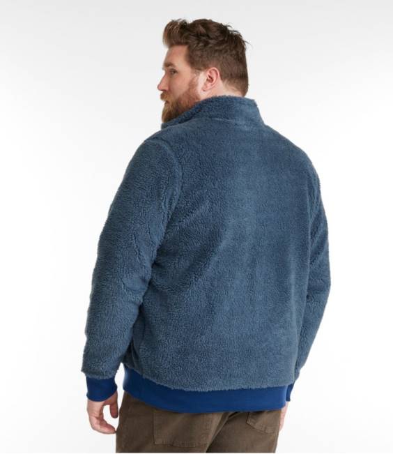 LLBean Sherpa Fleece Jacket Men J46J4949 Outerwear Black/Alloy Gray