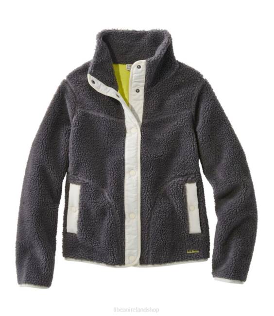 LLBean Sherpa Fleece Jacket Women J46J6024 Outerwear Lead Gray