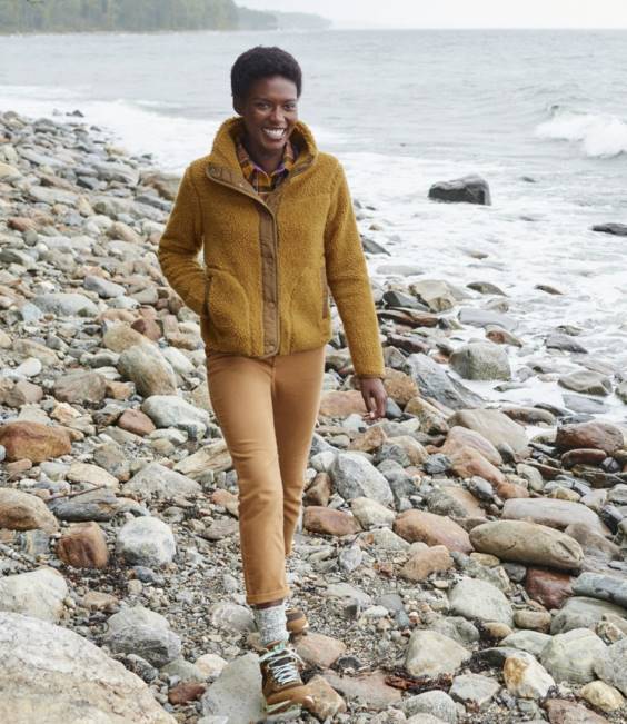 LLBean Sherpa Fleece Jacket Women J46J6658 Outerwear Antique Gold