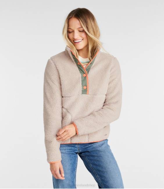 LLBean Sherpa Fleece Pullover Women J46J5925 Clothing Mineral Red/Rosewood