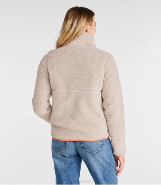 LLBean Sherpa Fleece Pullover Women J46J5925 Clothing Mineral Red/Rosewood