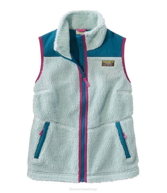 LLBean Sherpa Fleece Vest Women J46J3636 Outerwear Smoky Blue