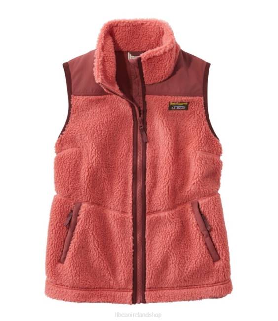 LLBean Sherpa Fleece Vest Women J46J7057 Outerwear Mineral Red