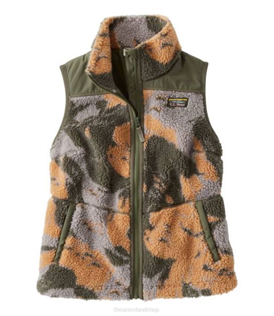 LLBean Sherpa Fleece Vest Women J46J929 Outerwear Woodsmoke Camo