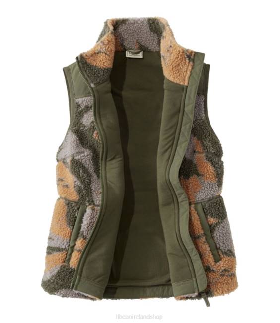 LLBean Sherpa Fleece Vest Women J46J929 Outerwear Woodsmoke Camo
