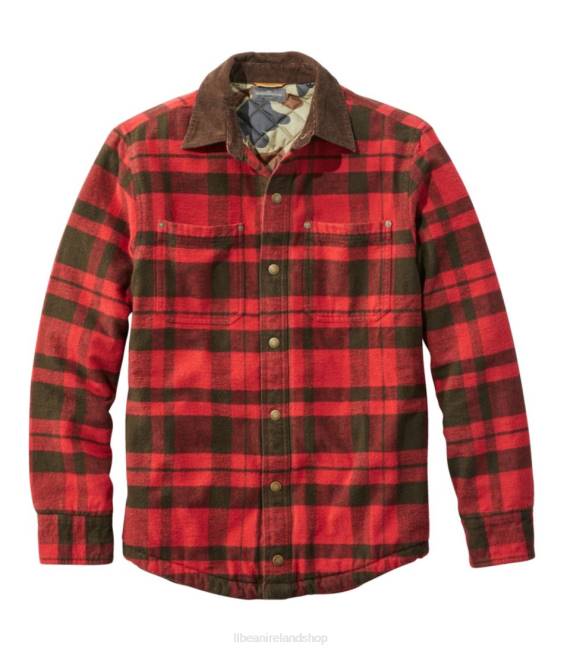 LLBean Signature 1933 Chamois Cloth Shirt Men J46J3458 Clothing Fiery Red
