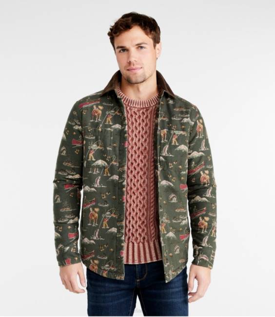 LLBean Signature 1933 Chamois Cloth Shirt Men J46J3458 Clothing Fiery Red