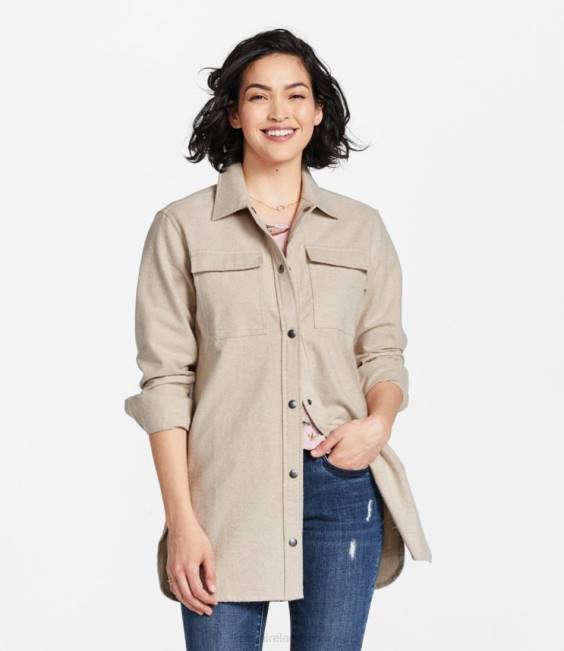 LLBean Signature Chamois Shirt Women J46J574 Clothing Natural Heather