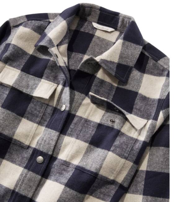 LLBean Signature Chamois Shirt Women J46J588 Clothing Dark Indigo Heather Plaid