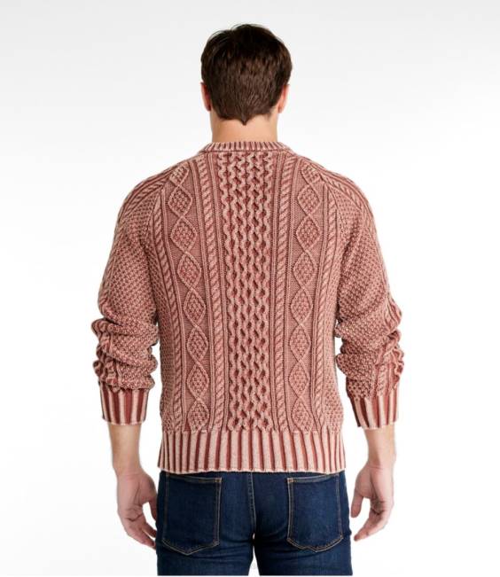 LLBean Signature Cotton Fisherman Sweater Men J46J624 Clothing Light Hickory Washed