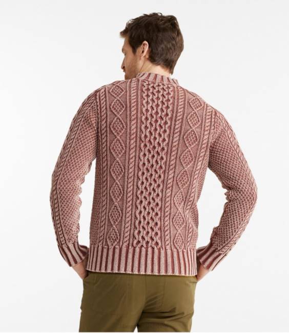 LLBean Signature Cotton Fisherman Sweater Men J46J665 Clothing Light Hickory Washed