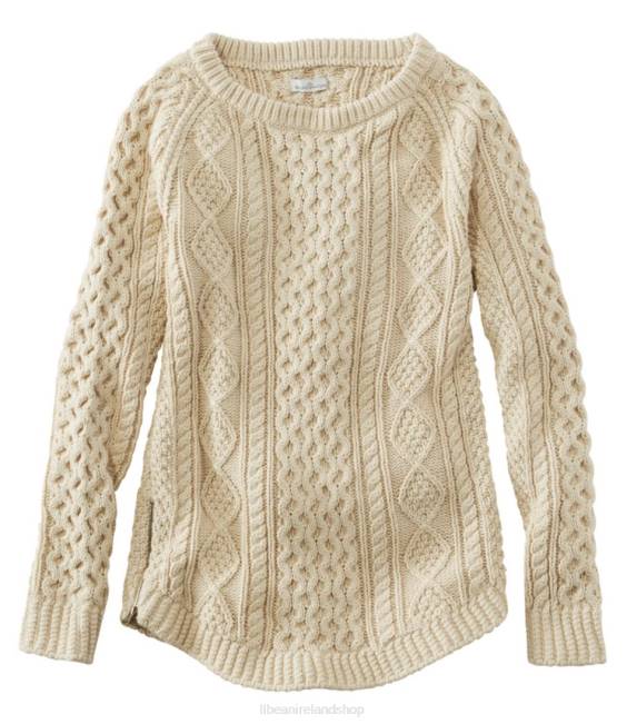 LLBean Signature Cotton Fisherman Tunic Sweater Women J46J4976 Clothing Beige