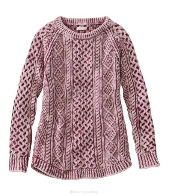 LLBean Signature Cotton Fisherman Tunic Sweater Women J46J4978 Clothing Deep Port Washed