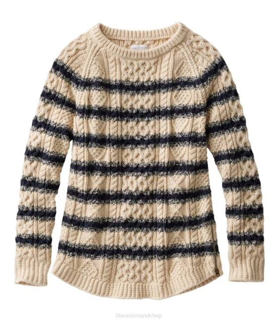 LLBean Signature Cotton Fisherman Tunic Sweater Women J46J612 Clothing Sailcloth Stripe