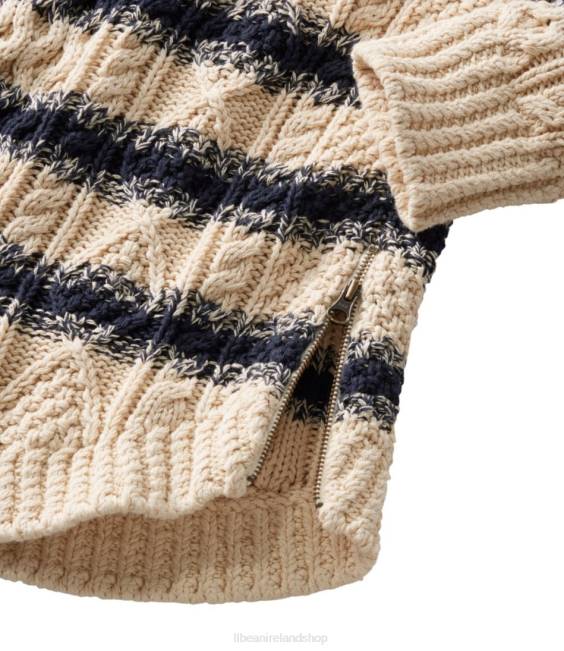 LLBean Signature Cotton Fisherman Tunic Sweater Women J46J612 Clothing Sailcloth Stripe