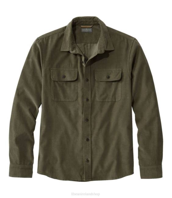 LLBean Signature Microwale Corduroy Shirt Men J46J4956 Clothing Dusty Olive