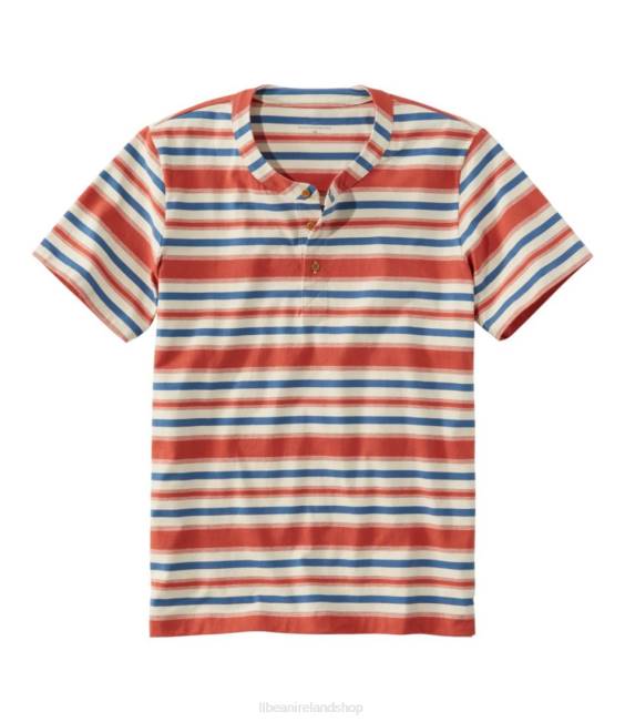 LLBean Signature Rangeley Cotton Henley Men J46J3304 Clothing Cream Stripe