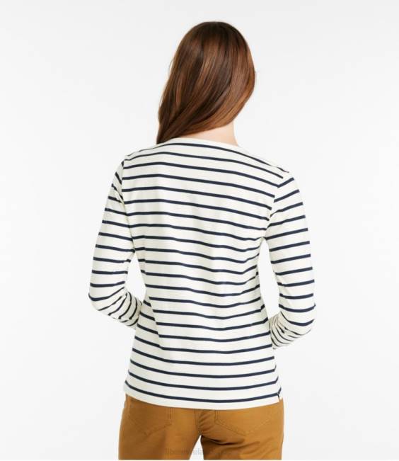 LLBean Signature Rangeley Cotton Tee Women J46J6643 Clothing Navy Scenic