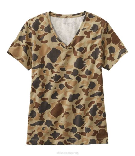 LLBean Signature Rangeley Cotton Tee Women J46J6891 Clothing Pale Olive Camo