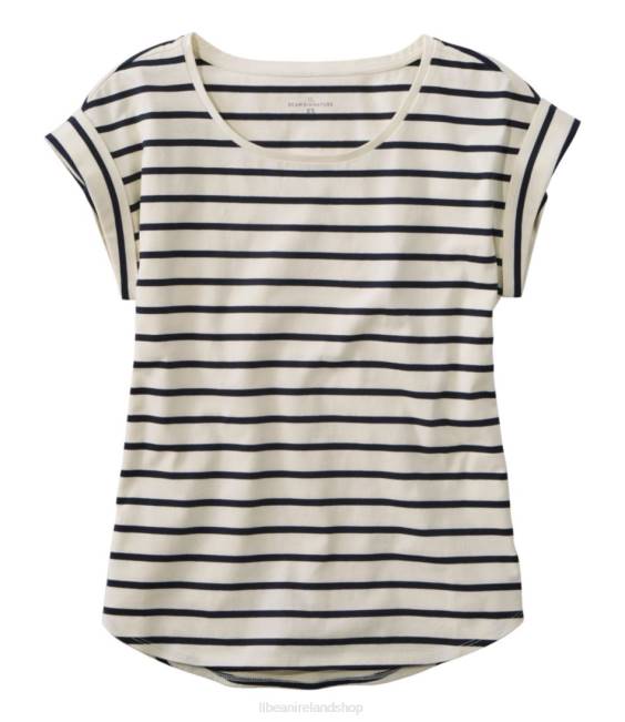 LLBean Signature Rangeley Cotton Tee Women J46J6894 Clothing Sailcloth Stripe
