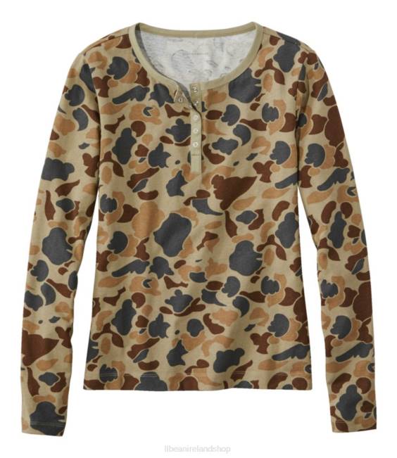 LLBean Signature Rangeley Cotton Tee Women J46J7038 Clothing Pale Olive Camo