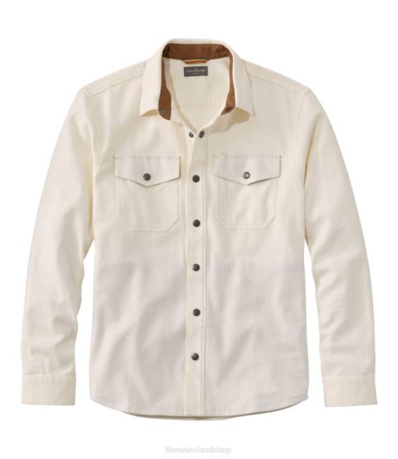 LLBean Signature Rugged Soft Twill Shirt Men J46J5031 Clothing Cream
